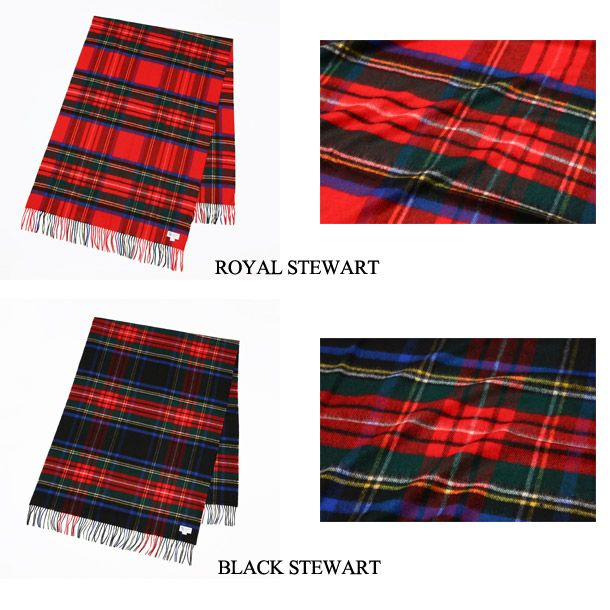 ジョンストンズ JOHNSTONS ストール タータンチェック カシミヤ 大判 190×70cm WA000056