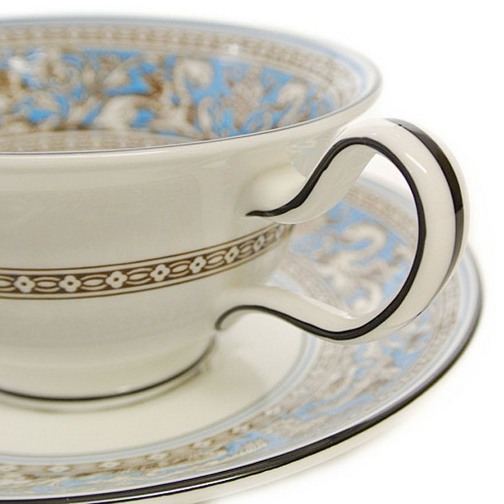 ウェッジウッド ティーカップ&ソーサー WEDGWOOD フロレンティーン ターコイズ ピオニー【お取り寄せ】