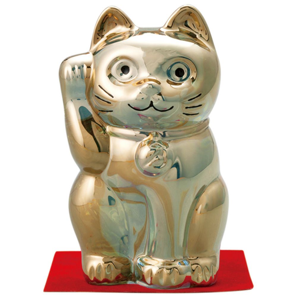 バカラ 置物 フィギアオーナメント 招き猫 ゴールド 【2612-997】 【バカラ：Baccarat】 【お取り寄せ】