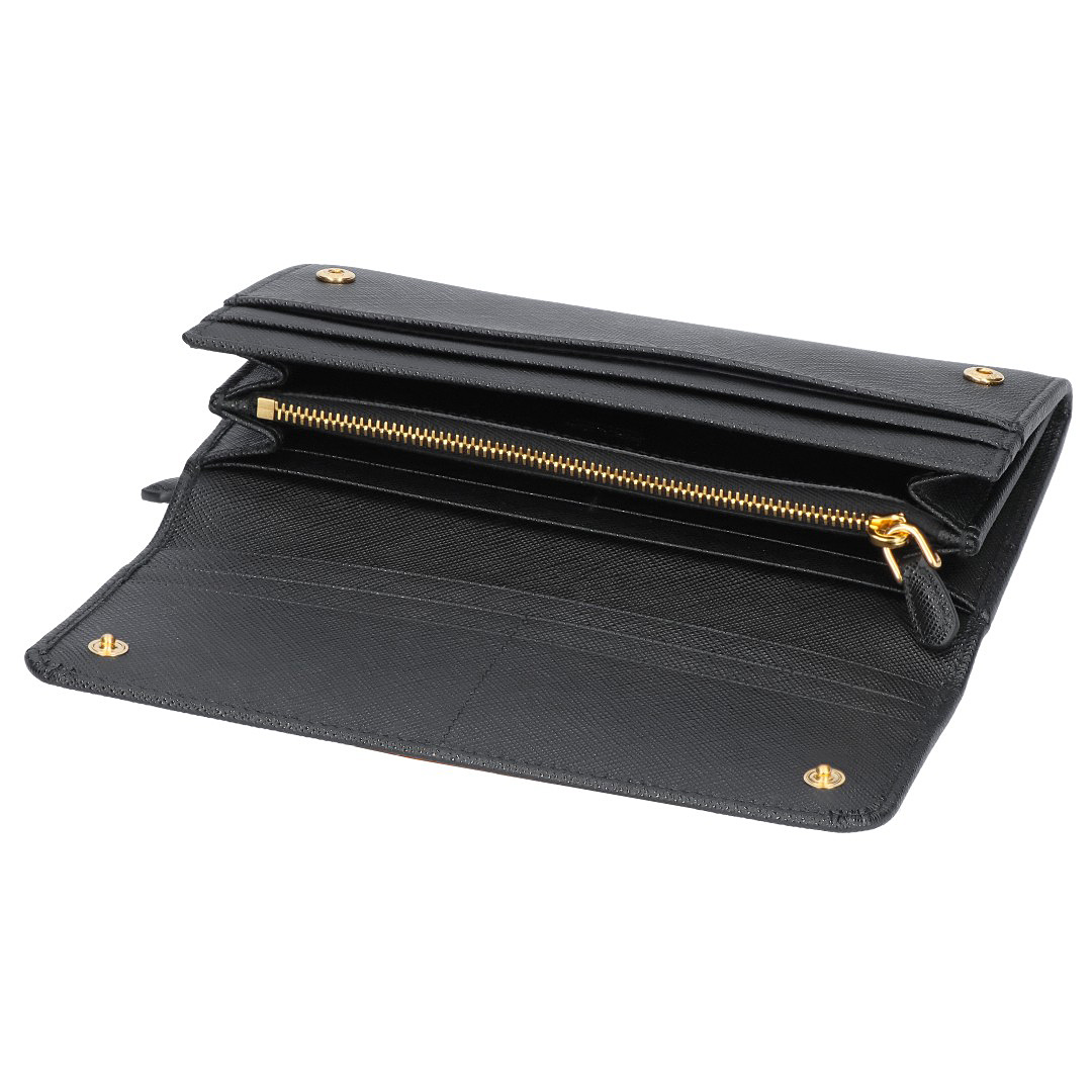 プラダ 財布 長財布 PRADA 1MH132 【SAFFIANO METAL ORO】 NERO