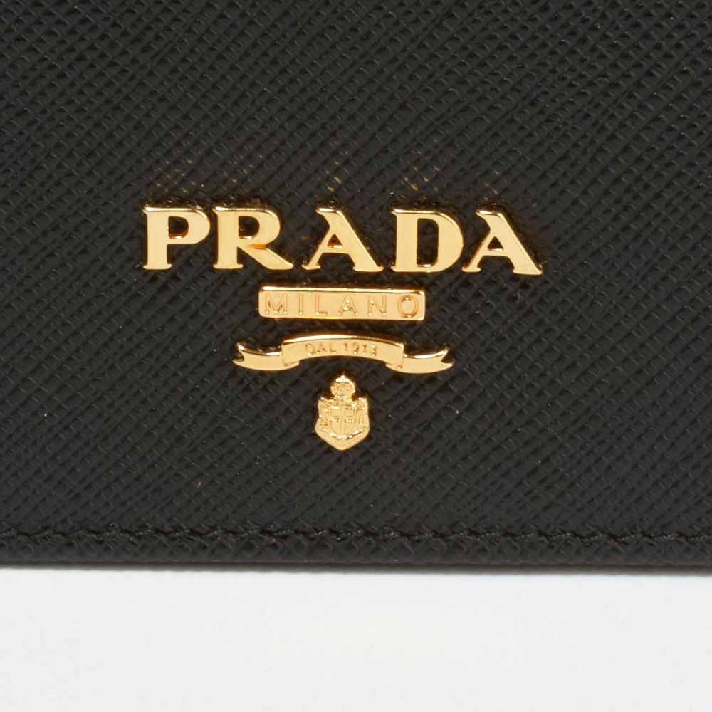 プラダ カードケース PRADA：プラダ 1MC122 QWA NERO 【SAFFIANO METAL ORO】