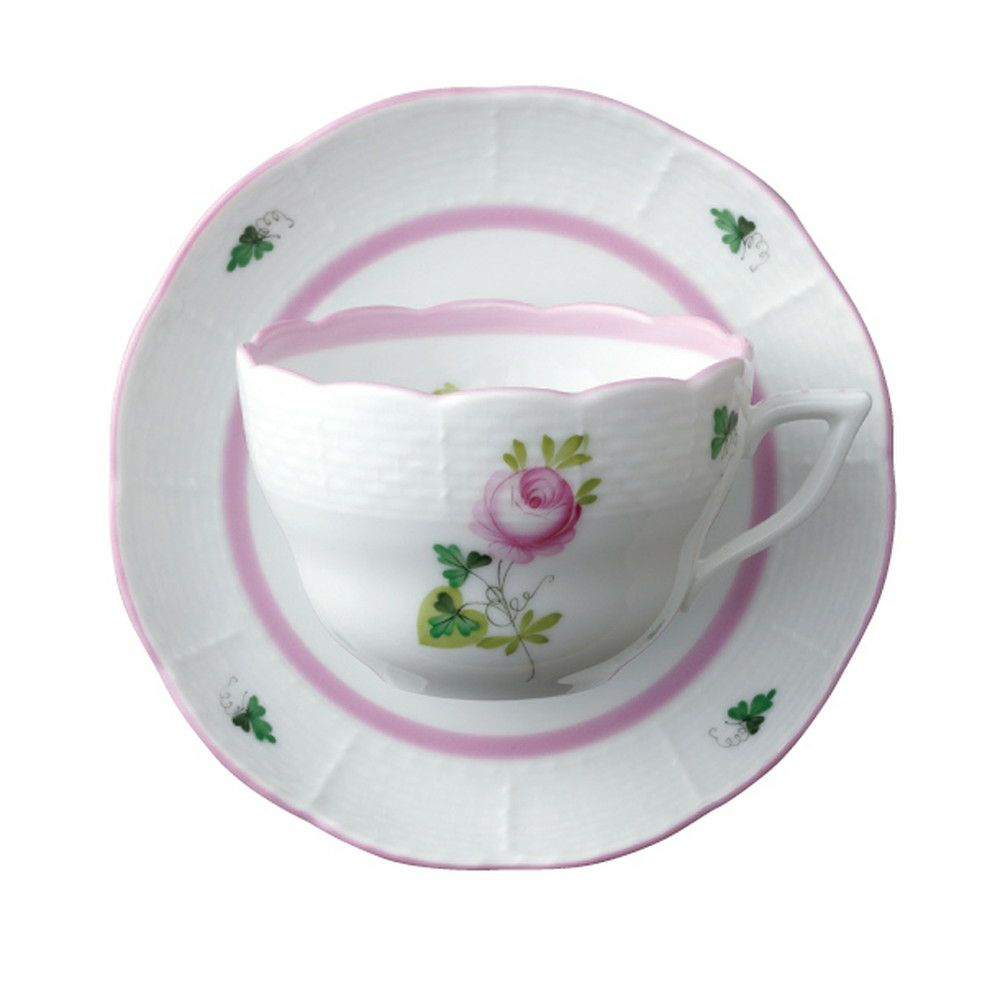 ヘレンド カップ&ソーサー HEREND ウイーンの薔薇 ピンク #730 【お取り寄せ】
