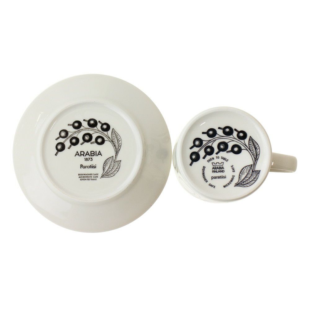アラビア カップ＆ソーサー ARABIA ブラック パラティッシ Black Paratiisi 180ml