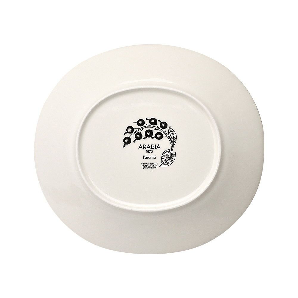 アラビア ARABIA オーバル プレート 6666 ブラックパラティッシ ホワイト×ブラック 22cm×25cm