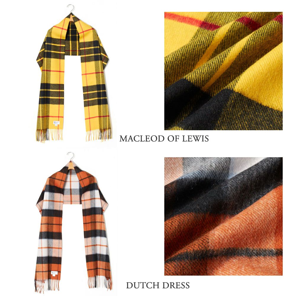 ジョンストンズ JOHNSTONS ストール/マフラー タータンチェック カシミア 中判 190×35cm WA000057