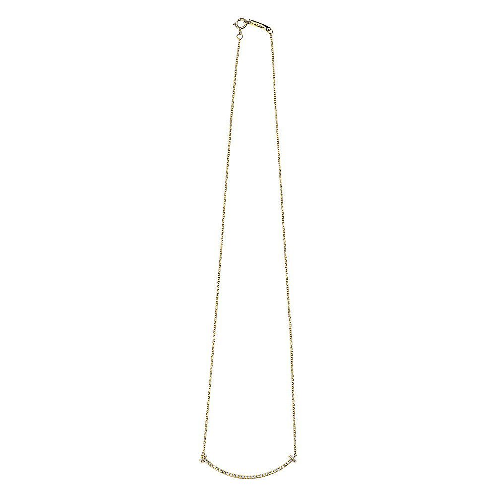 ティファニー TIFFANY ネックレス 34684456 【tiffany-Tスマイル】 スモール 18Kゴールド ダイヤモンド0.1ct