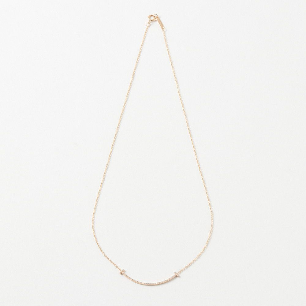 ティファニー TIFFANY ネックレス Tスマイル ダイヤモンド 0.10ct スモール 18Kローズゴールド 34684421