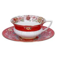 ウェッジウッド WEDGWOOD 洋食器 ティーカップ＆ソーサー ハーレクインコレクション ワンダーラスト 200cc クリムゾンオリエント【お取り寄せ】