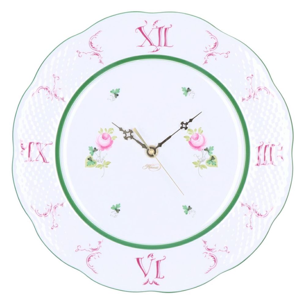 ヘレンド HEREND 皿時計 掛け時計 壁掛け時計 ウィーンの薔薇 VIEILLE