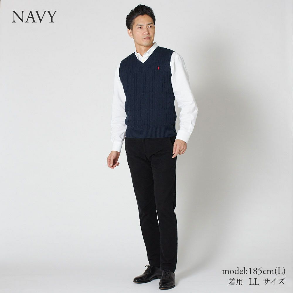 ポロ ラルフローレン ボーイズライン(メンズ)セーター ケーブルニットベスト POLO RALPH LAUREN 702300