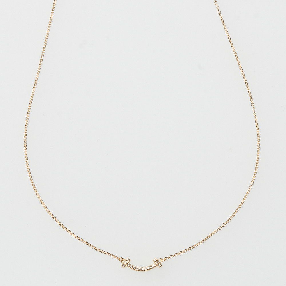 ティファニー TIFFANY ネックレス Tスマイル ミニ 62617691 ペンダント 18K ダイヤモンド 0.03ct ゴールド【お取り寄せ】