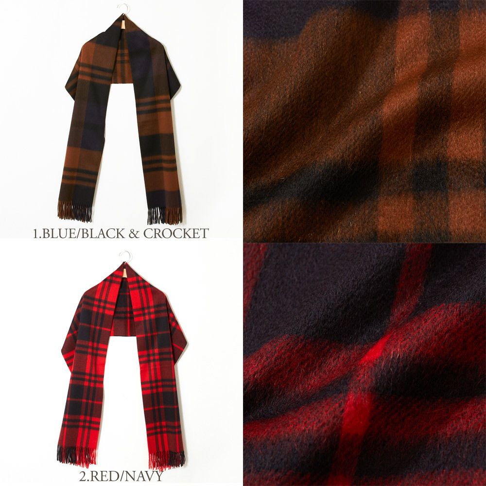 ジョシュアエリス JOSHUA ELLIS ストール 大判ストール PRIMARY BLACK WATCH STOLE カシミヤ 190×70cm