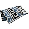 カシウェア/カシウエア KASHWERE ブランケット 135×183(cm) GRECIAN：グレシアン THCH PTN04 423 AEGEAN BLUE/BLACK/CREME