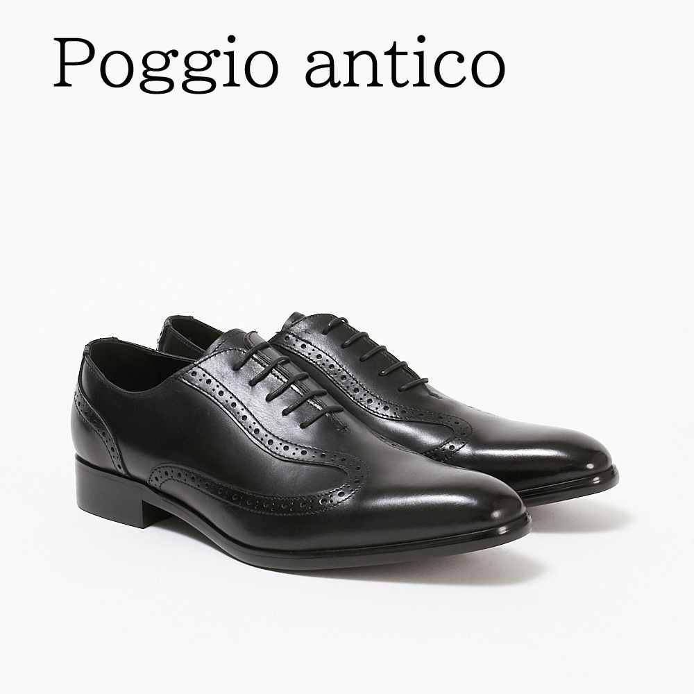 ポッジオ アンティコ 靴 メンズ ビジネスシューズ 【内羽根デザイン】 1903 BLACK POGGIO ANTICO
