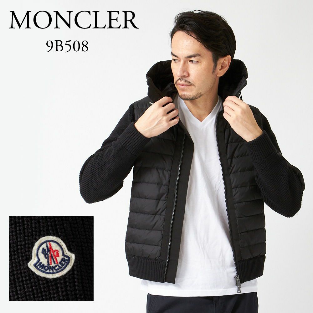 モンクレール メンズダウンニット MONCLER 9B508 00 A9340 ブラック/ネイビー 【お取り寄せ】 | 海外ブランド・ファッション通販  | X-SELL エクセル