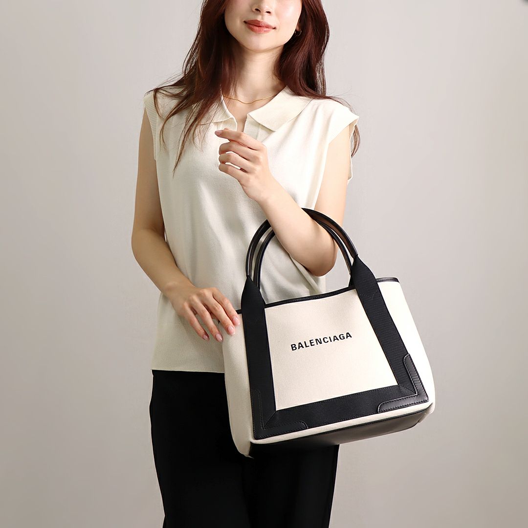 未使用品！BALENCIAGA【バレンシアガ】ネイビーカバ S スモール トート  