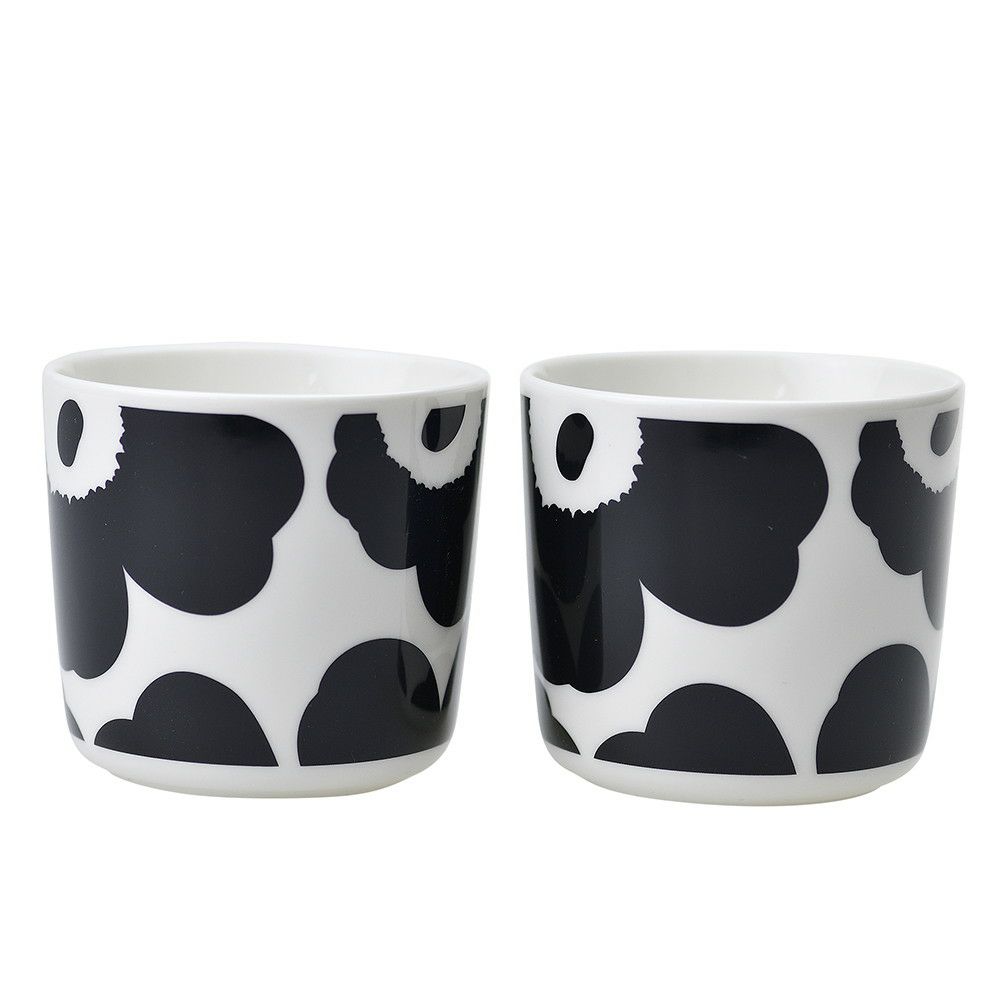 マリメッコ マグカップ ラテマグ 2個セット 【UNIKKO】 70637 190 WHITE/BLACK MARIMEKKO