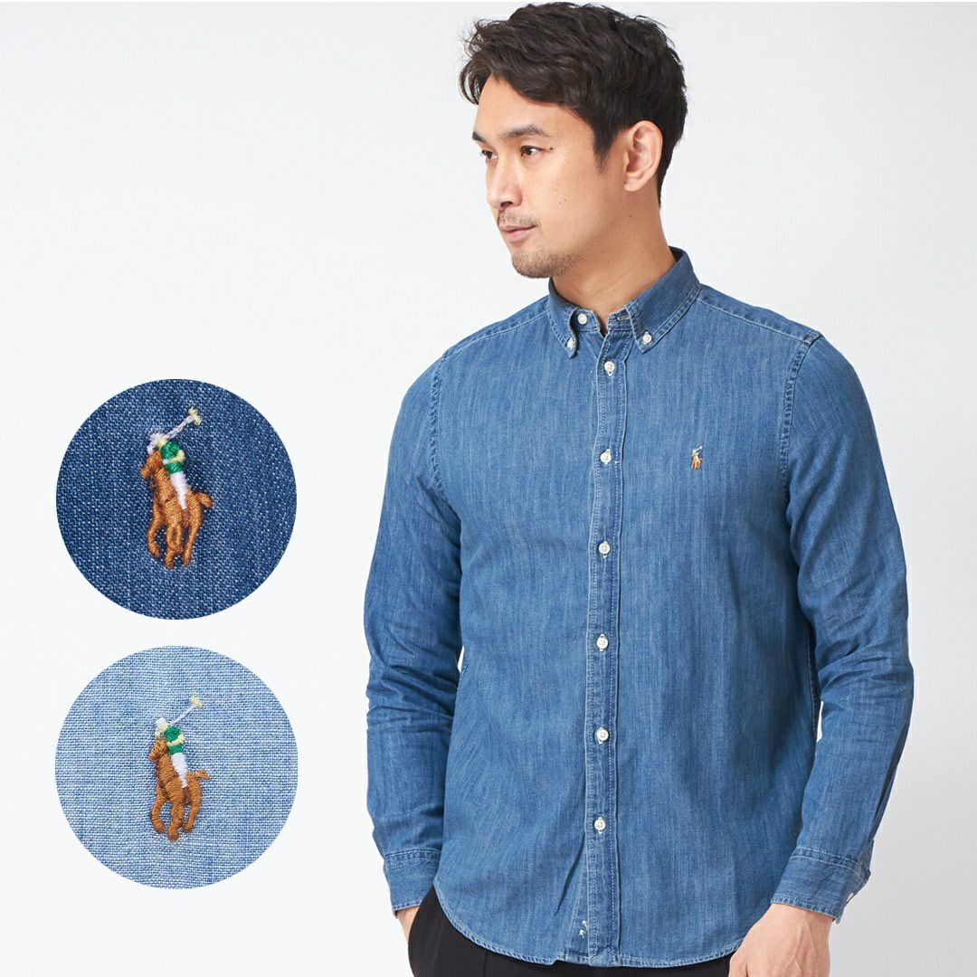 ポロ ラルフローレン 長袖シャツ 323703283001/323713843001 ボーイズライン(メンズ) CORE REPLEN BLUE POLO RALPH LAUREN