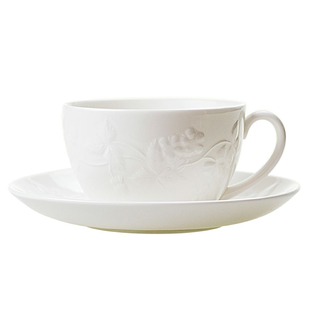 ウェッジウッド カップ＆ソーサー ワイルドストロベリー ホワイト WEDGWOOD
