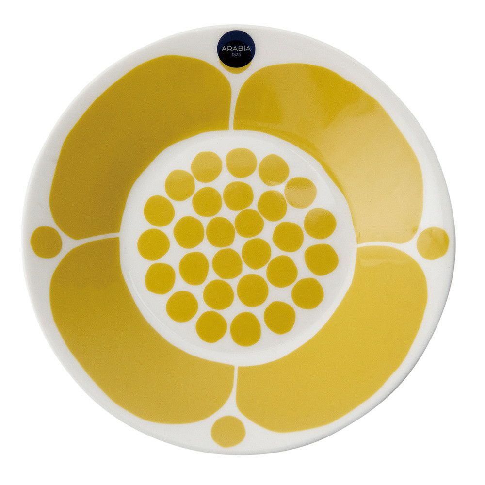 アラビア プレート 【SUNNUNTAI：スンヌンタイ】 100640 16.5ｃｍ ホワイト×マスタード ARABIA