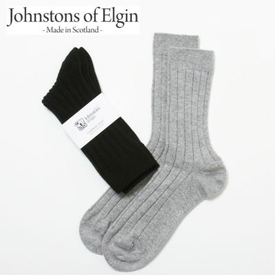 ジョンストンズ／Johnstons of Elgin　靴下／ソックス　ホワイト