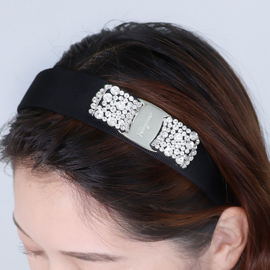 フェラガモ カチューシャ クリスタル ヴァラ リボン （フェラガモ ヘア  