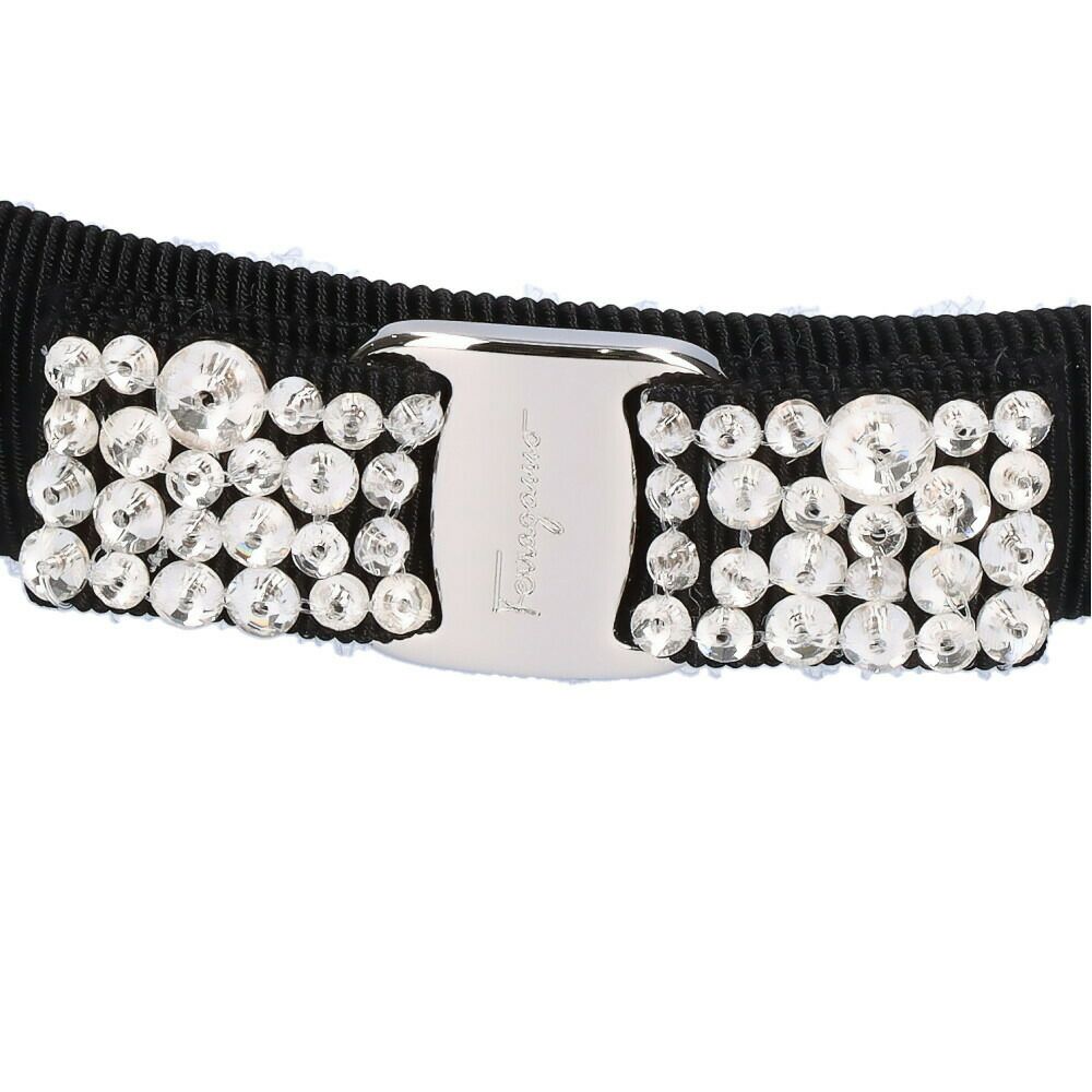 フェラガモ ヘアバンド カチューシャ 【VARA：ヴァラ】 347581 713034 ブラック×クリスタル(NERO+CRYSTAL/PLD) FERRAGAMO