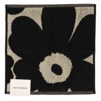 マリメッコ ミニタオル UNIKKO 71203 ブラック×サンド(99) MARIMEKKO