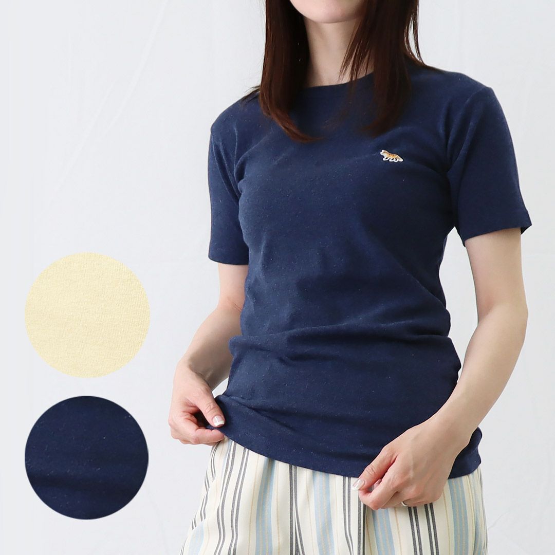 メゾンキツネ レディースtシャツ Baby Fox Patch Iwkj0012 Navy Melange Maison Kitsune ゆうパケ可 海外ブランド ファッション通販 X Sell エクセル