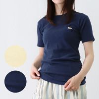 メゾンキツネ レディースTシャツ 【BABY FOX PATCH】 IW00146KJ0012 NAVY MELANGE MAISON KITSUNE