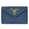 プラダ 折財布 【SAFFIANO METAL】 1MH021 QWA ブルー系(F0016 BLUETTE) PRADA