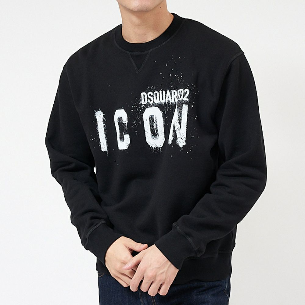 ディースクエアード DSQUARED2 メンズ トレーナー 【ICON SPRAY】 S79GU0056 900 BLACK