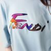 フェンディ FENDI レディースTシャツ 【ブラッシュ オーバーサイズ】 FS7890 AJXG F1H3F LUGHT BLUE