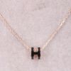 エルメス HERMES ネックレス ポップアッシュH ミニ H147992FO NOIR/PINK GOLD