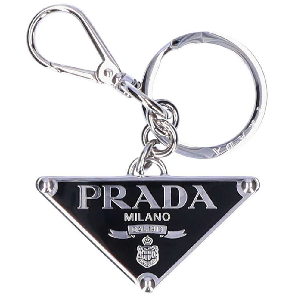 プラダ PRADA キーリング キーホルダー 1PS057 66A ブラック(F0H76 ACCIAIO/NERO)