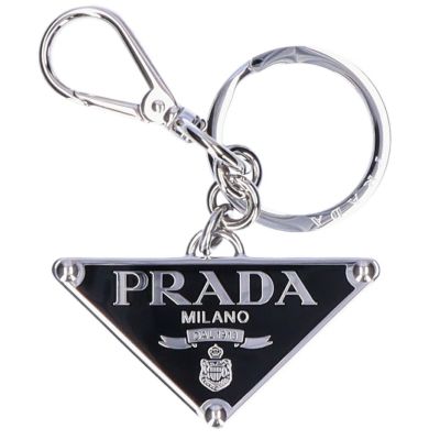 プラダ PRADA キーリング キーホルダー 1PS057 66A ブラック(F0H76 ACCIAIO/NERO)