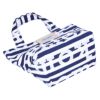 マリメッコ MARIMEKKO トートバッグ TASARAITA PIENI AHKERA 91398 ブルー系×ホワイト系(150 DARK BLUE/OFF WHITE) 【ゆうパケ可】【同梱不可】【ギフト不可】【RSL】