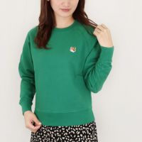 メゾンキツネ MAISON KITSUNE レディース トレーナー FOX HEAD PATCH フォックスヘッドパッチ JW00313KM0001 ディープグリーン(P370)