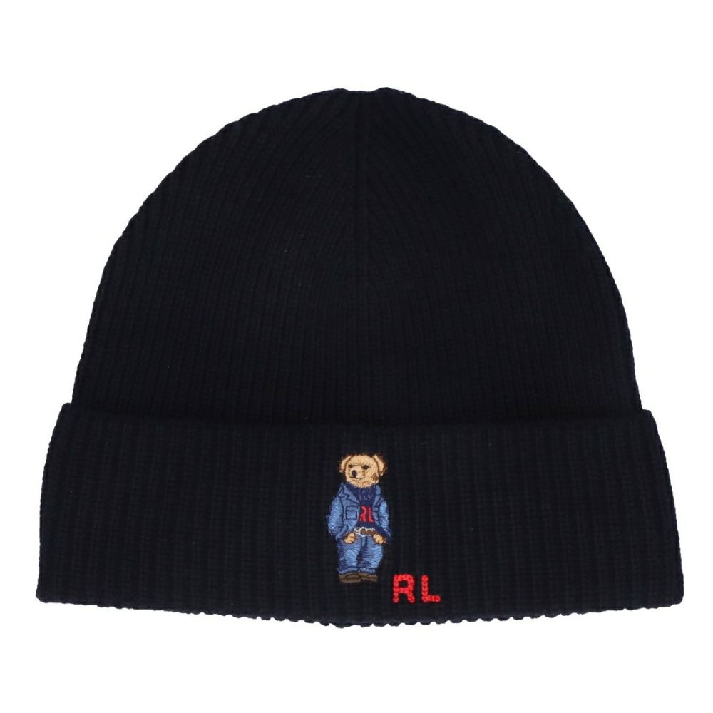 ポロ ラルフローレン POLO RALPH LAUREN ニット帽 PC1033 ブラック(001 POLO BLACK) Solid Denim Bear Beanie