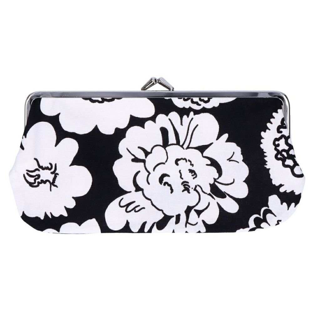 マリメッコ MARIMEKKO がま口型長財布 マルチポーチ PIENI PIONI SILMALASI KUKKARO 91441 911 BLACK/OFF WHITE 【ゆうパケ可】【同梱不可】【ギフト不可】【RSL】