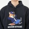 メゾンキツネ MAISON KITSUNE メンズ パーカー DRESSED FOX PRINT JM00332KM0001 P199 BLACK