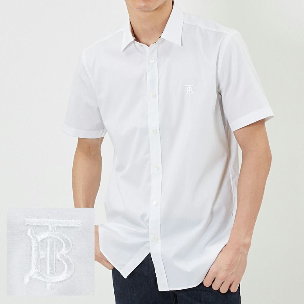 バーバリー BURBERRY メンズ 半袖 シャツ 8032313 A1464 WHITE