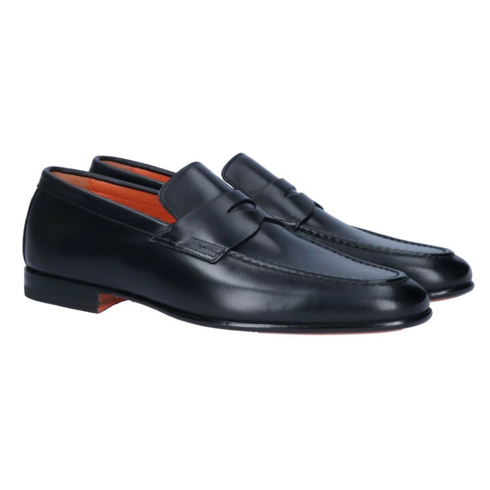 サントーニ SANTONI メンズ ローファー EDVIN PENNY LOAFER MCNC17511 LA3BMCG ブラック(N01 BLACK)