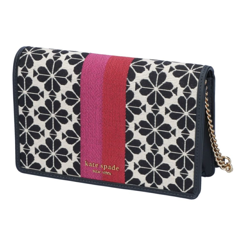 ケイトスペード KATE SPADE チェーンウォレット ショルダーバッグ SPADE FLOWER JACQUARD STRIPE PWR00447 250 CREAM MULTI