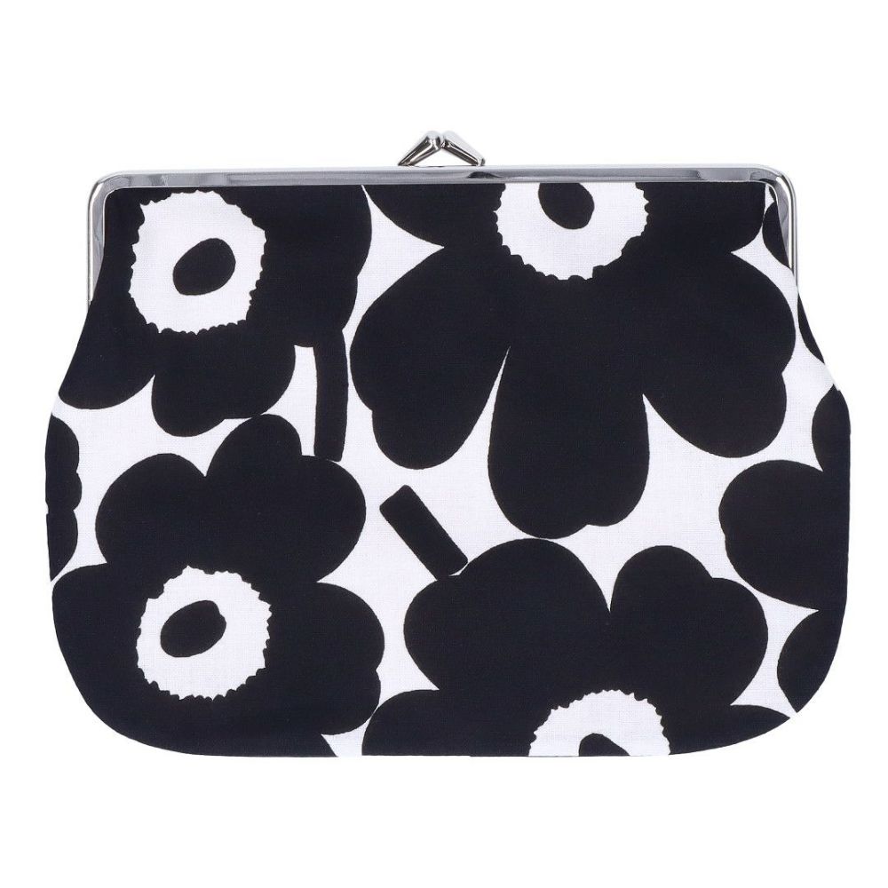 マリメッコ MARIMEKKO がま口 ポーチ MINI UNIKKO PUOLIKAS KUKKARO 91497 190 BLACK/WHITE 【ゆうパケ可】【同梱不可】【ギフト不可】【RSL】