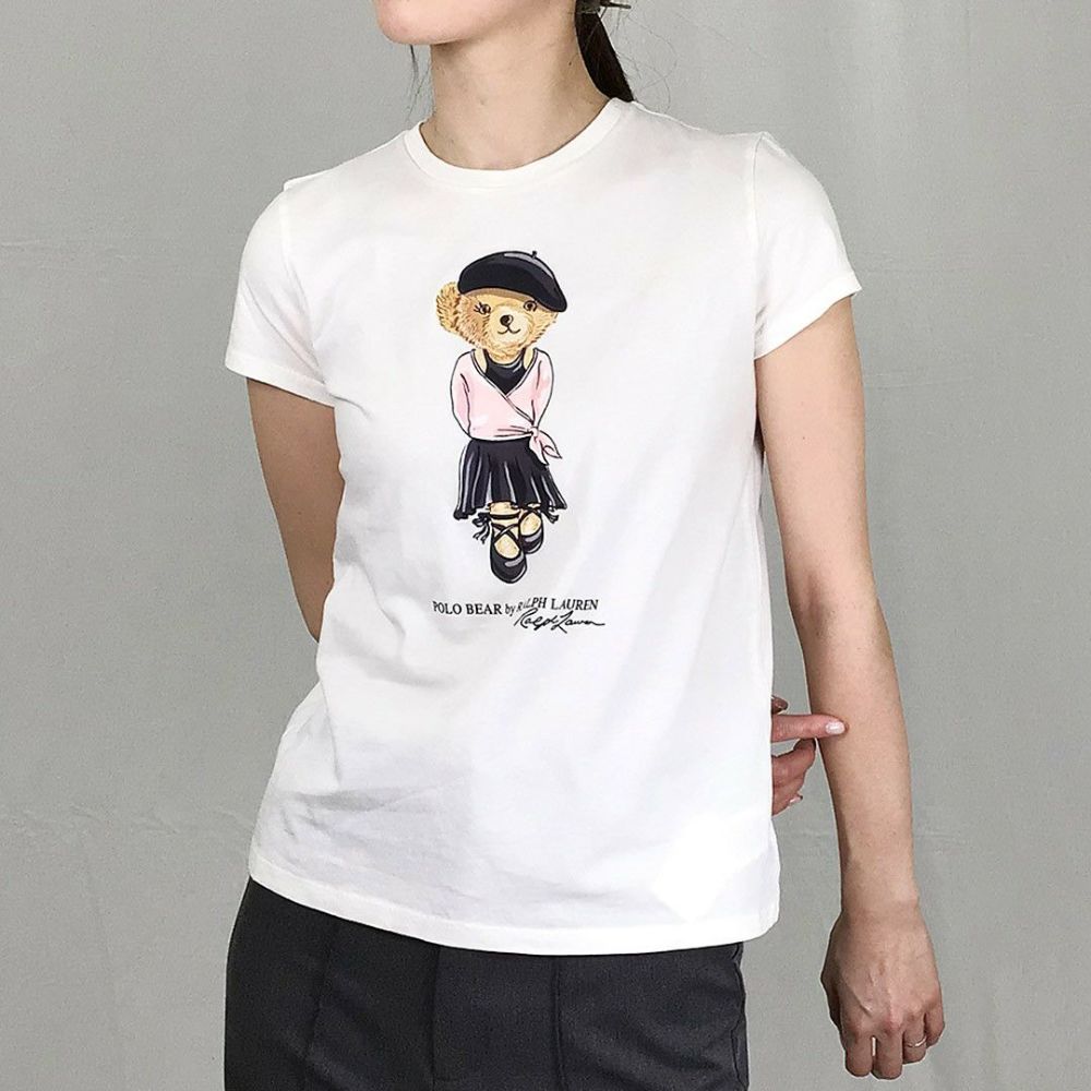 ポロ ラルフローレン POLO RALPH LAUREN レディース Tシャツ ガールズライン BALLET BEAR 313898276 DECKWASH WHITE