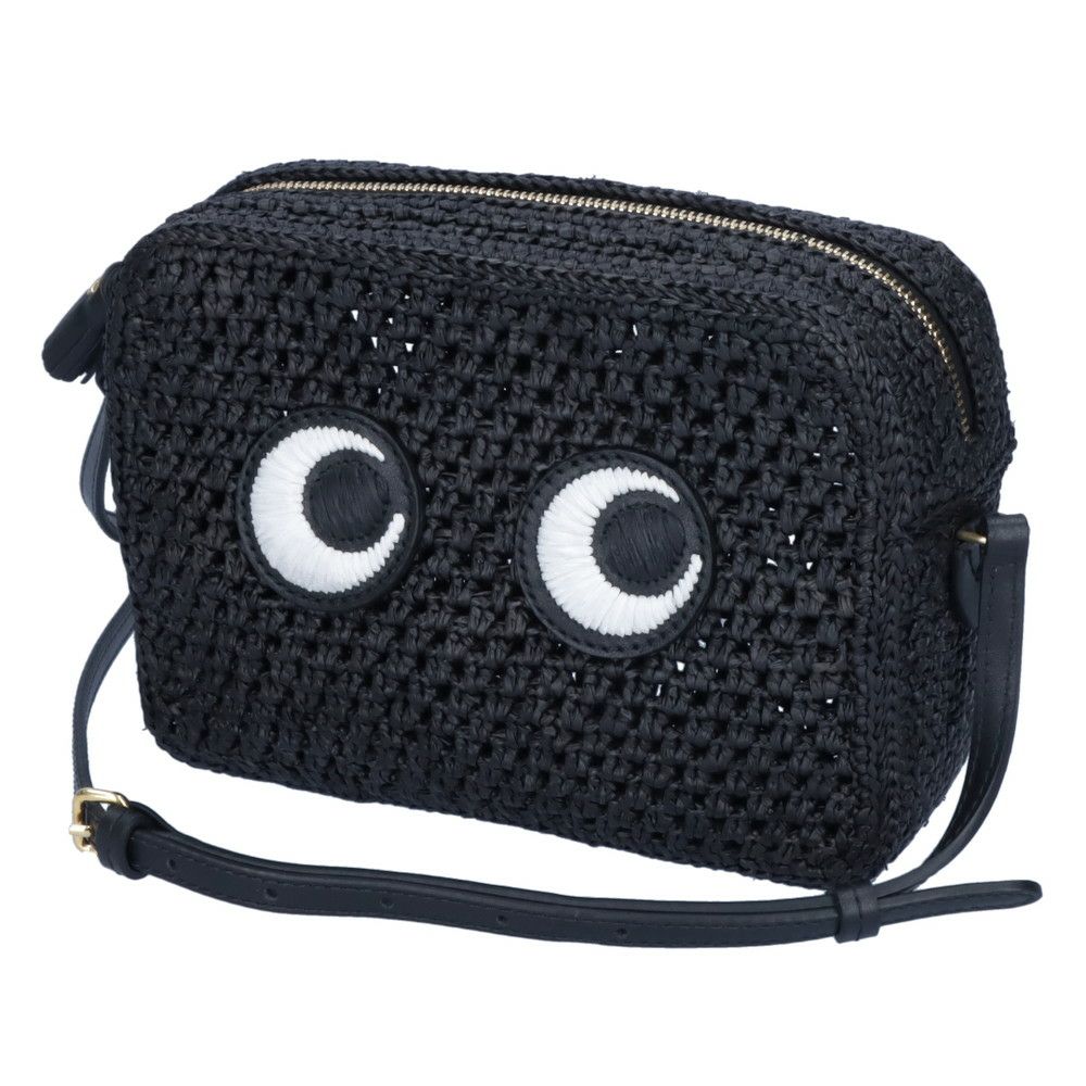 アニヤハインドマーチ ANYA HINDMARCH ショルダーバッグ RAFFIA EYES 174084 ブラック(BLACK)