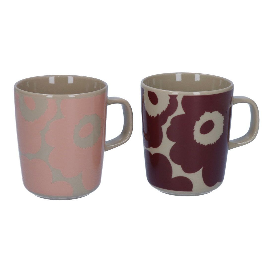 マリメッコ MARIMEKKO マグカップ UNIKKO：ウニッコ 71829 833 ダークワインレッド×パウダー マグペア 250ml 【同梱不可】【ギフト不可】【RSL】