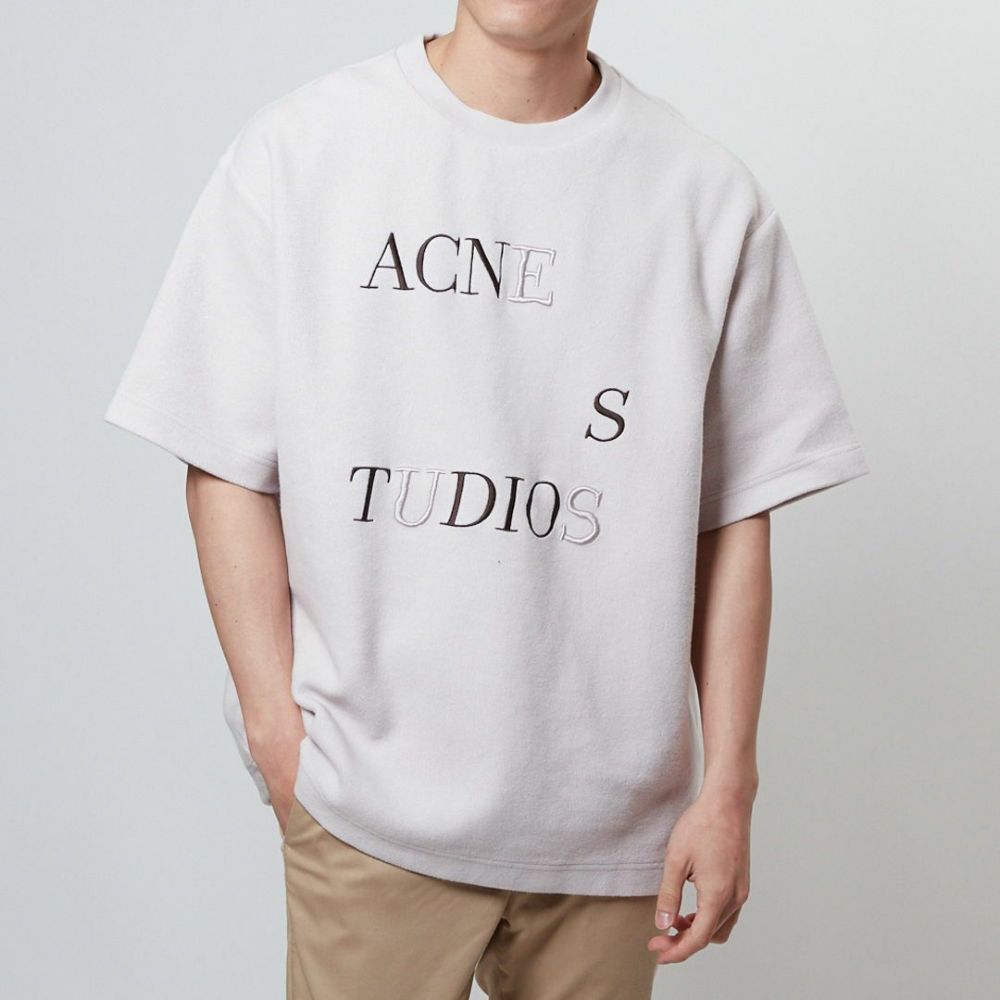 アクネストゥディオズ ACNE STUDIOS メンズ Tシャツ オーバーサイズ スウェットTシャツ BI0180 CSS PALE LILAC