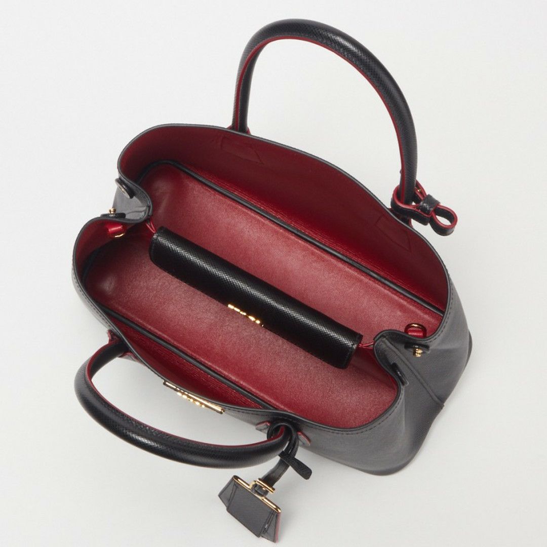 プラダ PRADA 2WAYバッグ ドゥーブレ スモールバッグ【SAFFIANO CUIR】1BG887 2A4A OOO F0LJ4 ブラック(NERO+FUOCO)